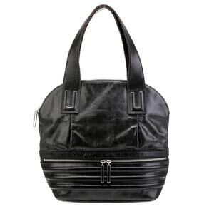 Walter by Walter Baker Large Black Leather Purse Dark Academia Vintage 35-13